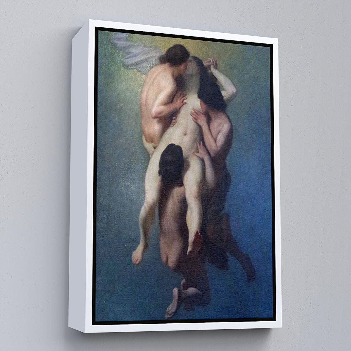 Beyaz Çerçeveli Nicolas Francois Octave Tassaert, La Femme Damnée (1859) Klasik Kanvas Tablo