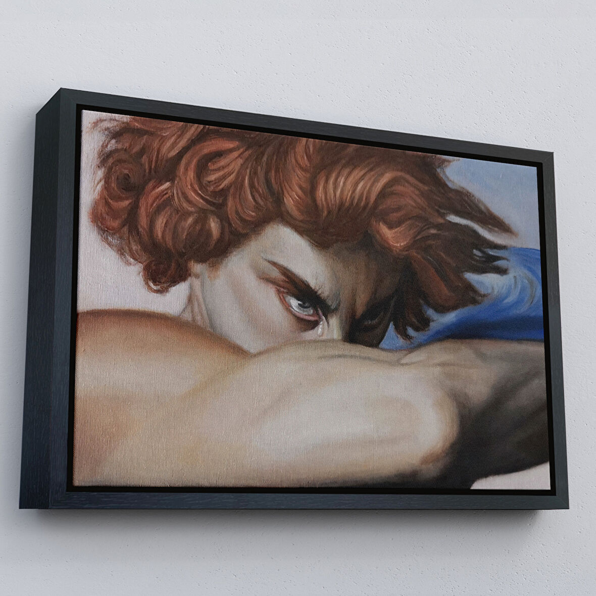 Siyah Çerçeveli Düşmüş Meleğin Gözyaşları Tablosu, Alexandre Cabanel Fallen Angel's Eyes Tablosu