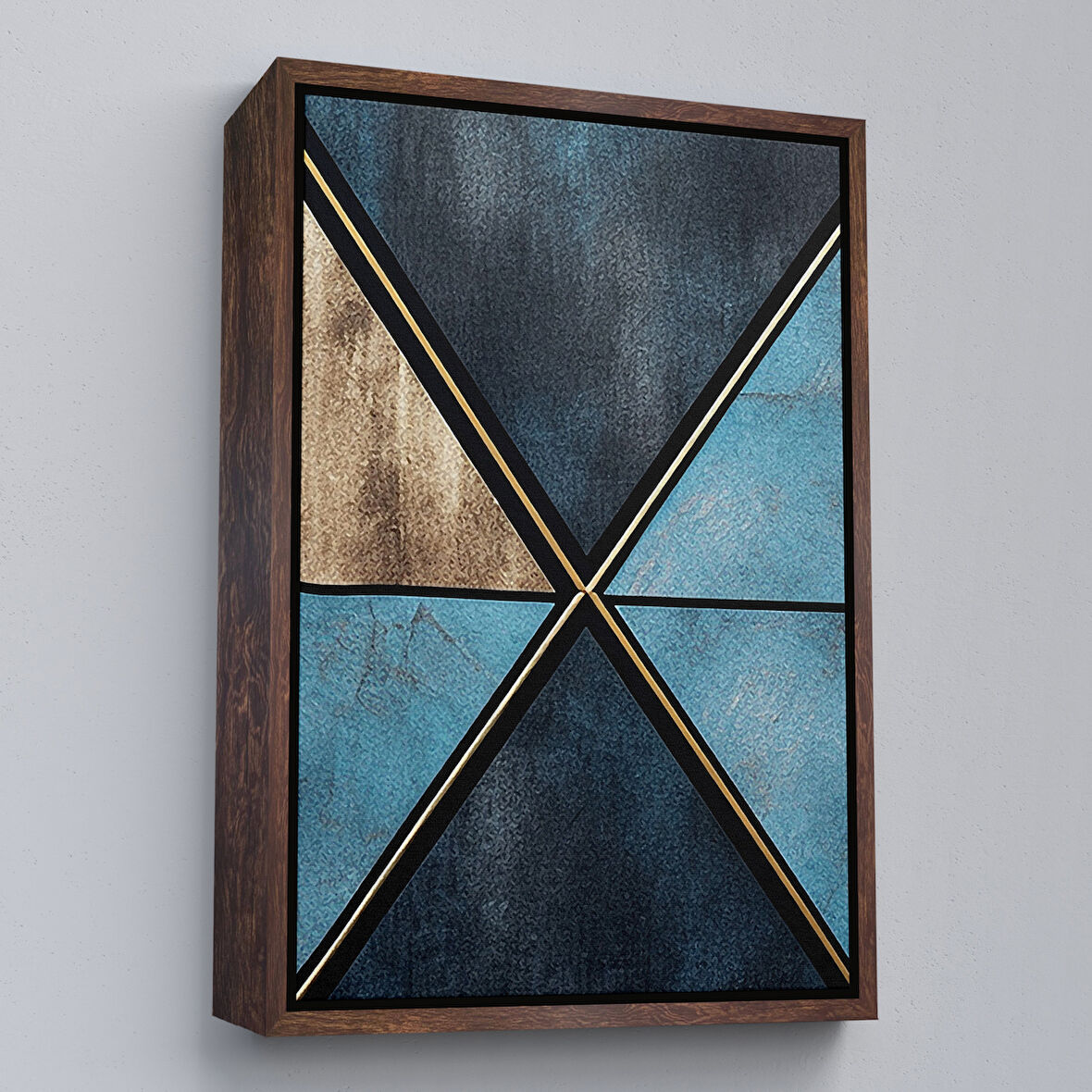 Beyaz Çerçeveli Modern Renkli Soyut Tablo