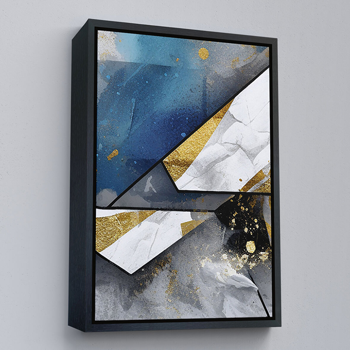 Siyah Çerçeveli Modern Renkli Soyut Tablo