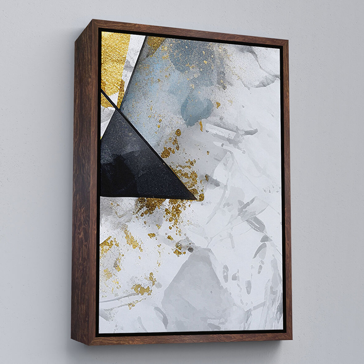 Beyaz Çerçeveli Modern Renkli Soyut Tablo