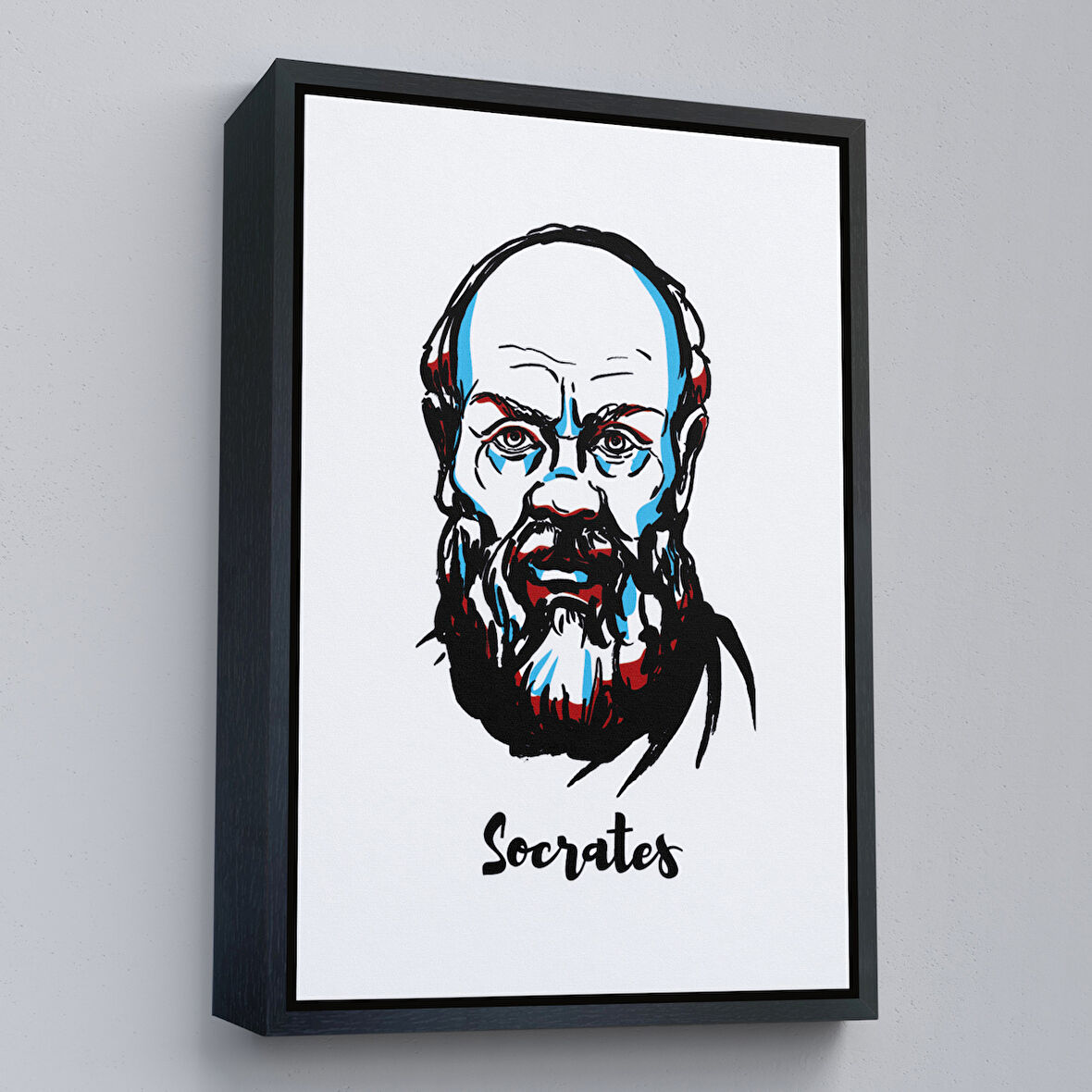Siyah Çerçeveli Socrates Dekoratif Kanvas Tablo