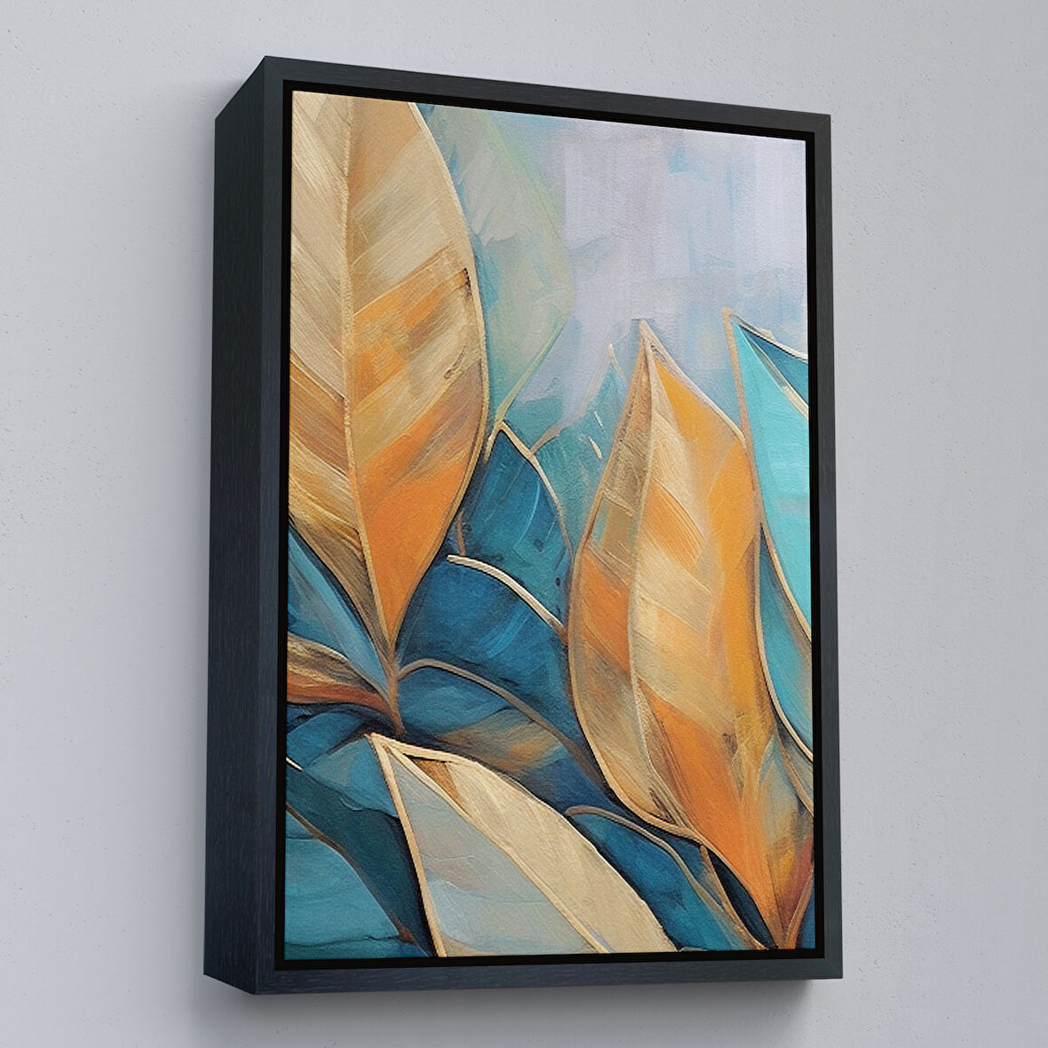 Siyah Çerçeveli Renkli Yaprak Tablosu