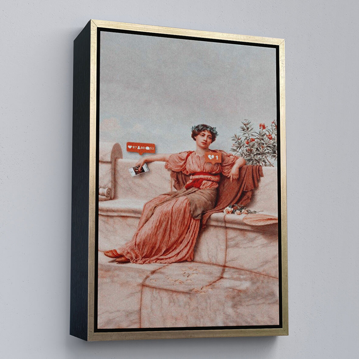 Altın Çerçeveli Günümüz İlişkileri Duvar Tablosu