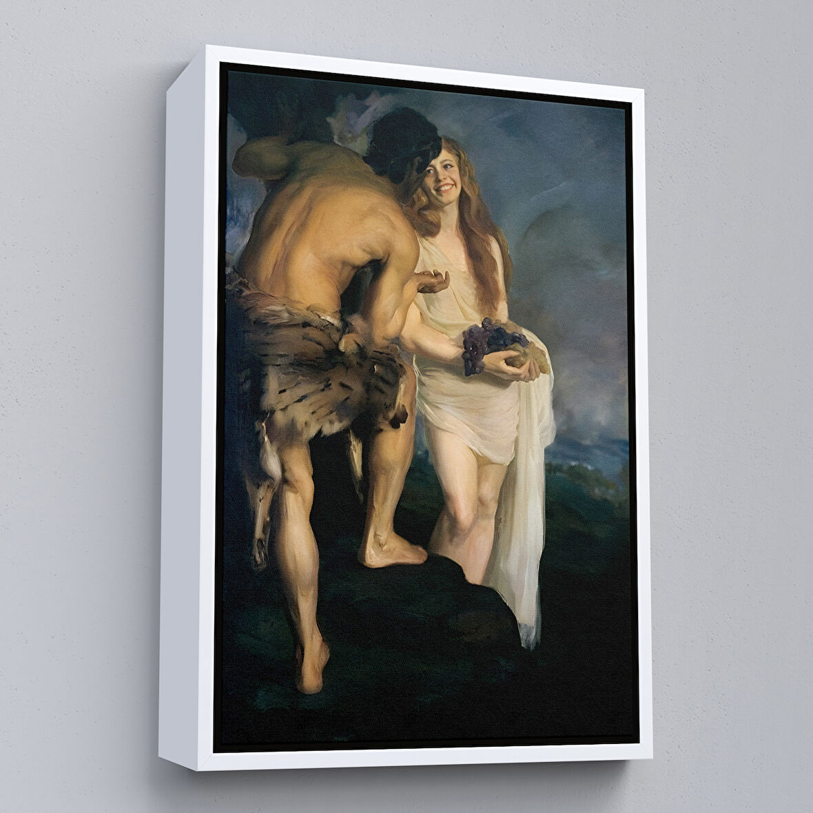 Beyaz Çerçeveli Adem ile Havva Duvar Tablosu