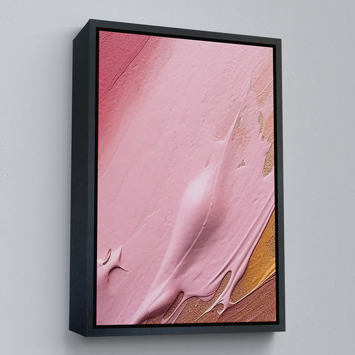 Siyah Çerçeveli Yağlıboya Görünümlü Modern Tablo