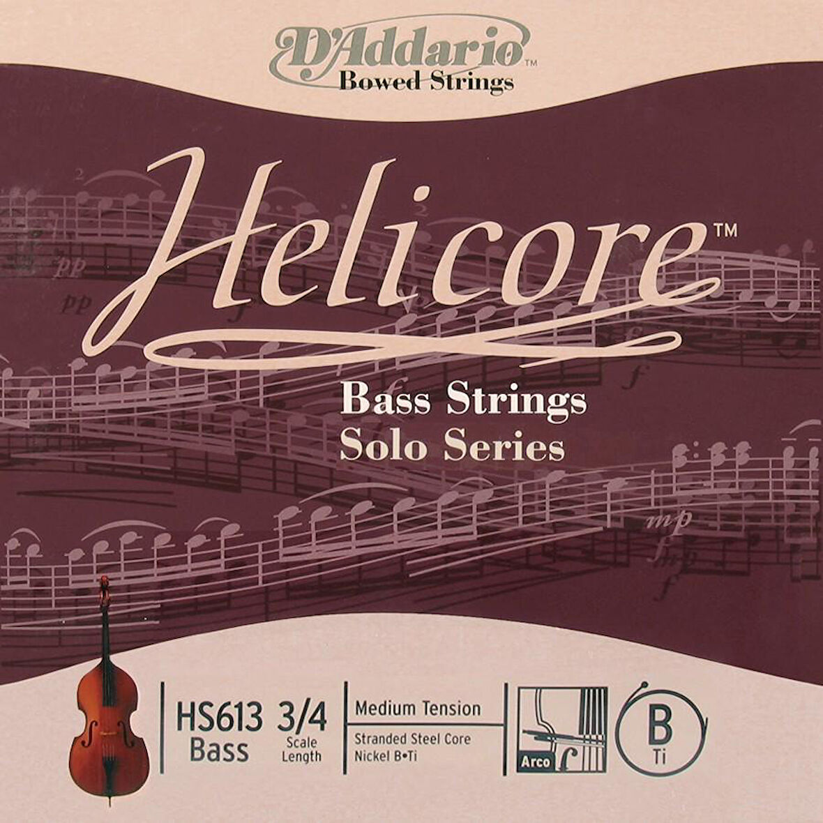 DADDARIO HS613 KONTRABAS TEK TEL, HELICORE, E-(Mİ), 3/4