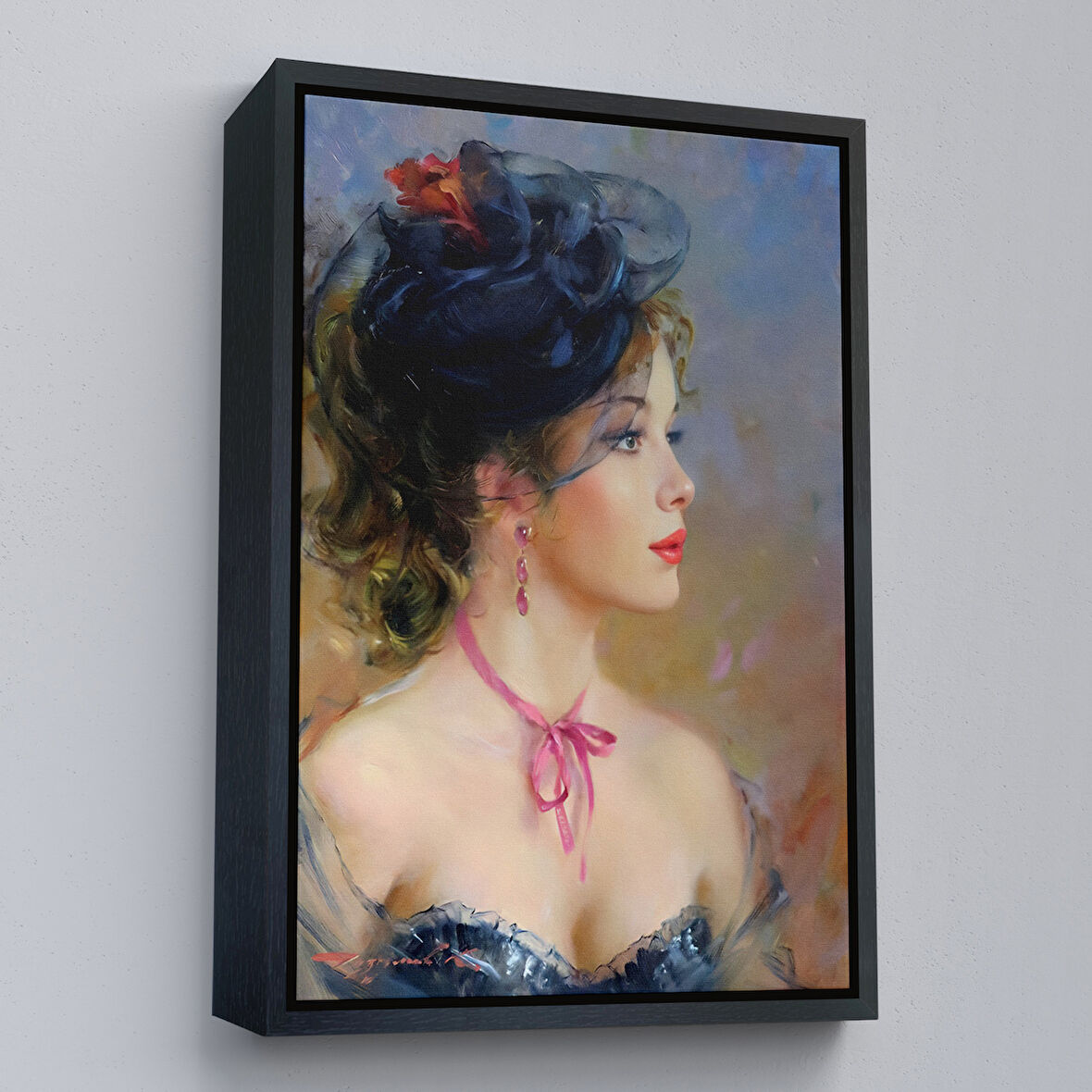 Siyah Çerçeveli Güzel Helen Dekoratif Duvar Tablosu