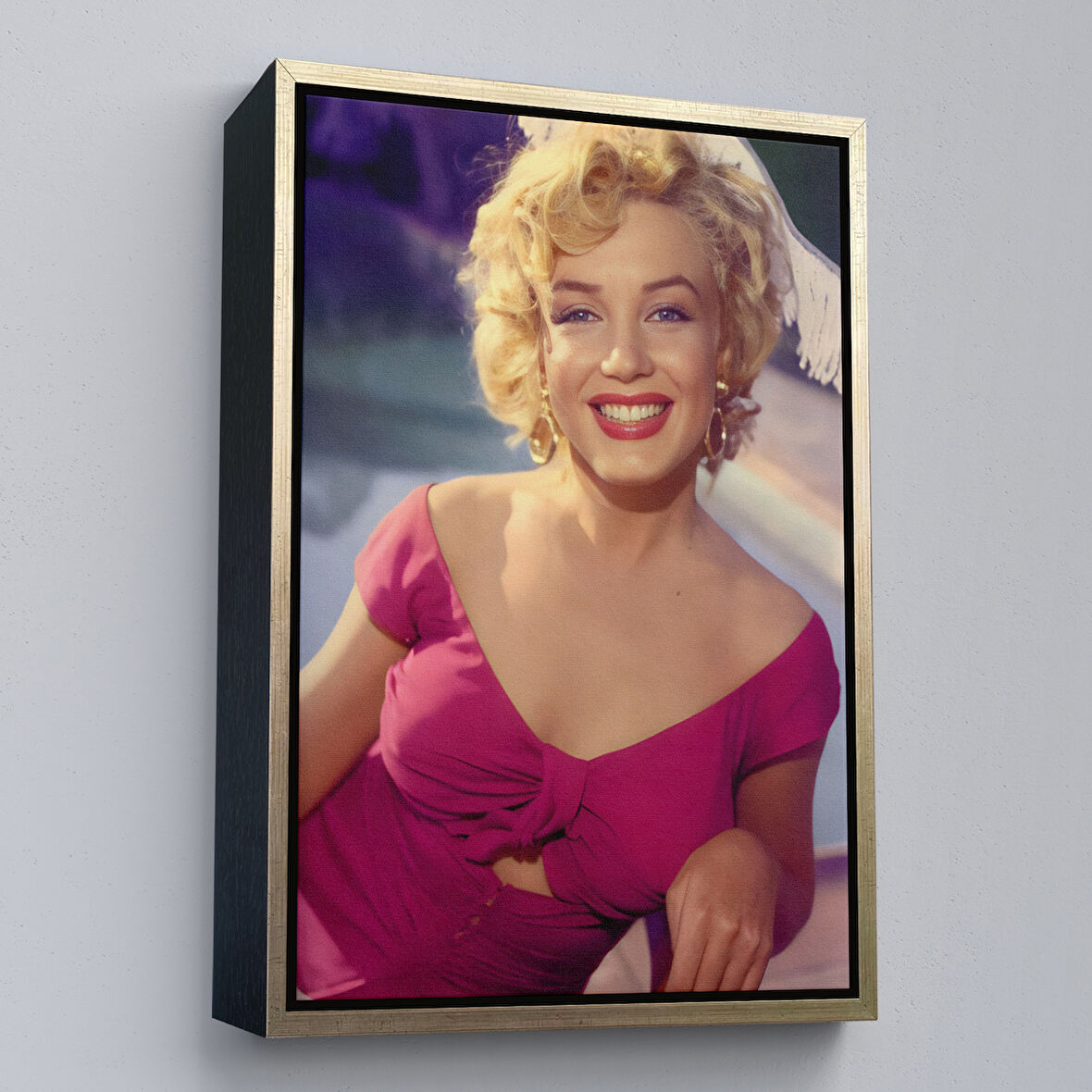 Altın Çerçeveli Marilyn Monroe Dekoratif Duvar Tablosu