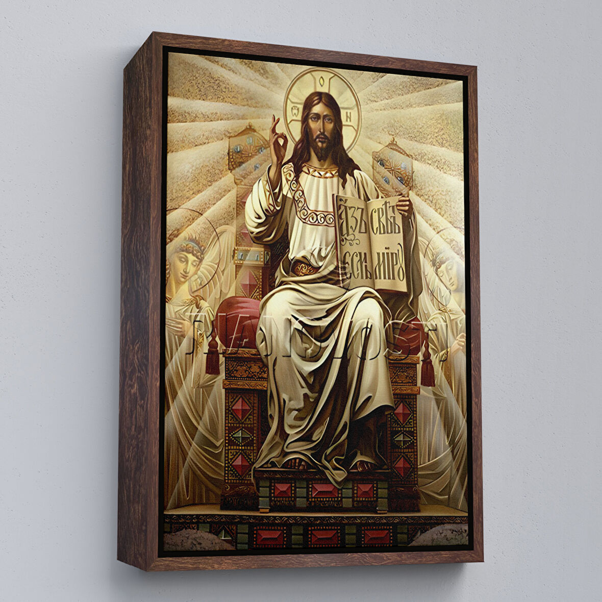 Kahverengi Çerçeveli Hz İsa Tablosu, Long live Christ the King