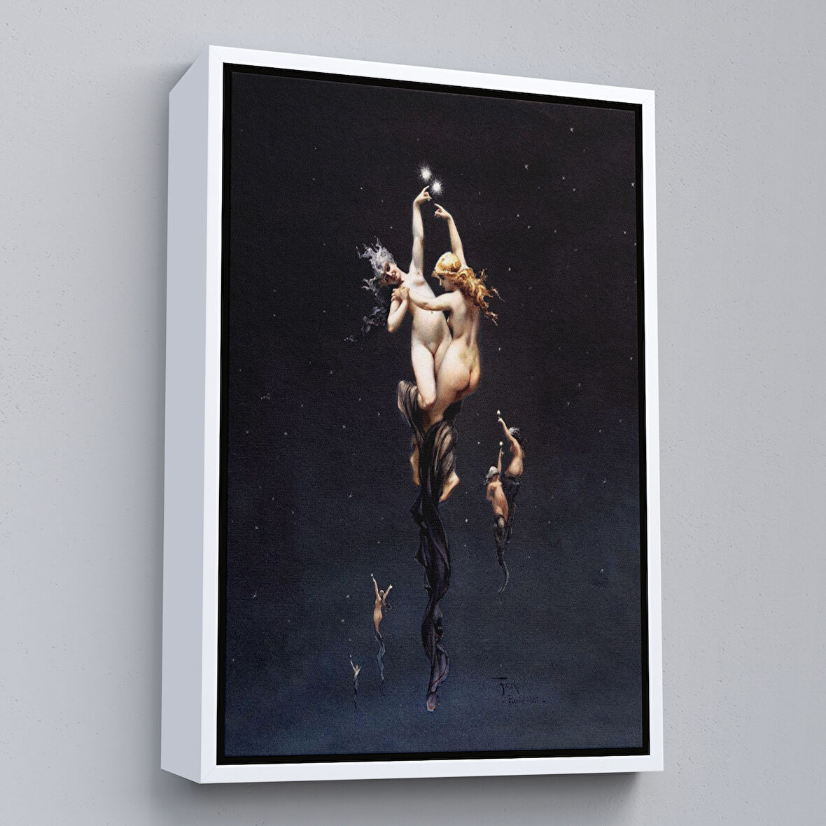 Beyaz Çerçeveli Luis Ricardo Falero İkiz Yıldızlar Tablosu