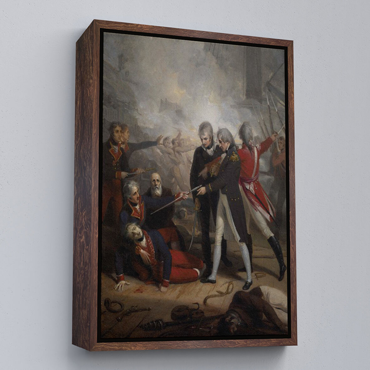 Kahverengi Çerçeveli San Nicolas'ın St Vincent'ta Teslim Olması Reprodüksiyon Tablosu