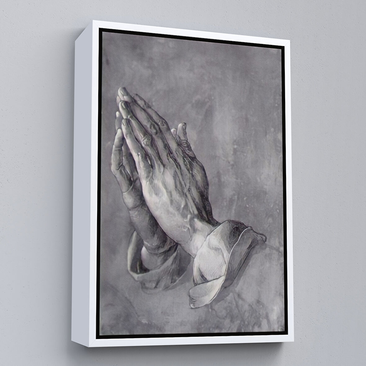 Beyaz Çerçeveli Dua Eden Eller Tablosu, Albrecht Dürer Praying Hands
