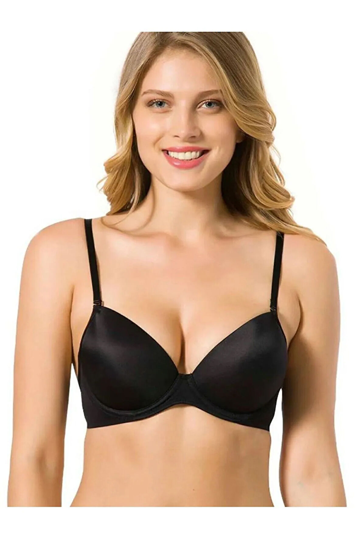 Kadın Siyah Dolgulu Destekli Basic Bra Sütyen 7080