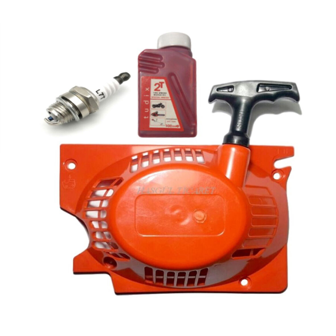 Hsgl Motorlu Testere Starter Cek Bırak Buji 100ml 2T Yağ set