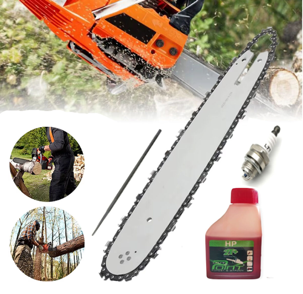 Hsgl Motorlu Testere Husqvarna Uyumlu 3/25 33 Diş Kılavuz 2T yağ Buji Set Husq 51 55 137 142 435 450359 360 455 Modellere uyumlu