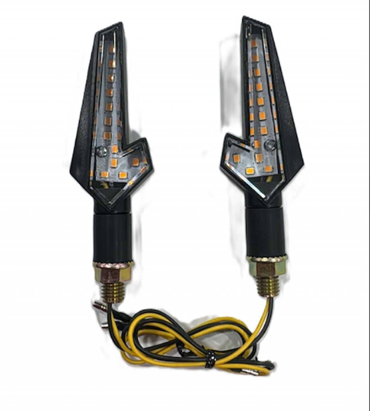 HSGL Motosiklet LED Sinyal Sarı Işık Takım Siyah 1047 E Belgeli