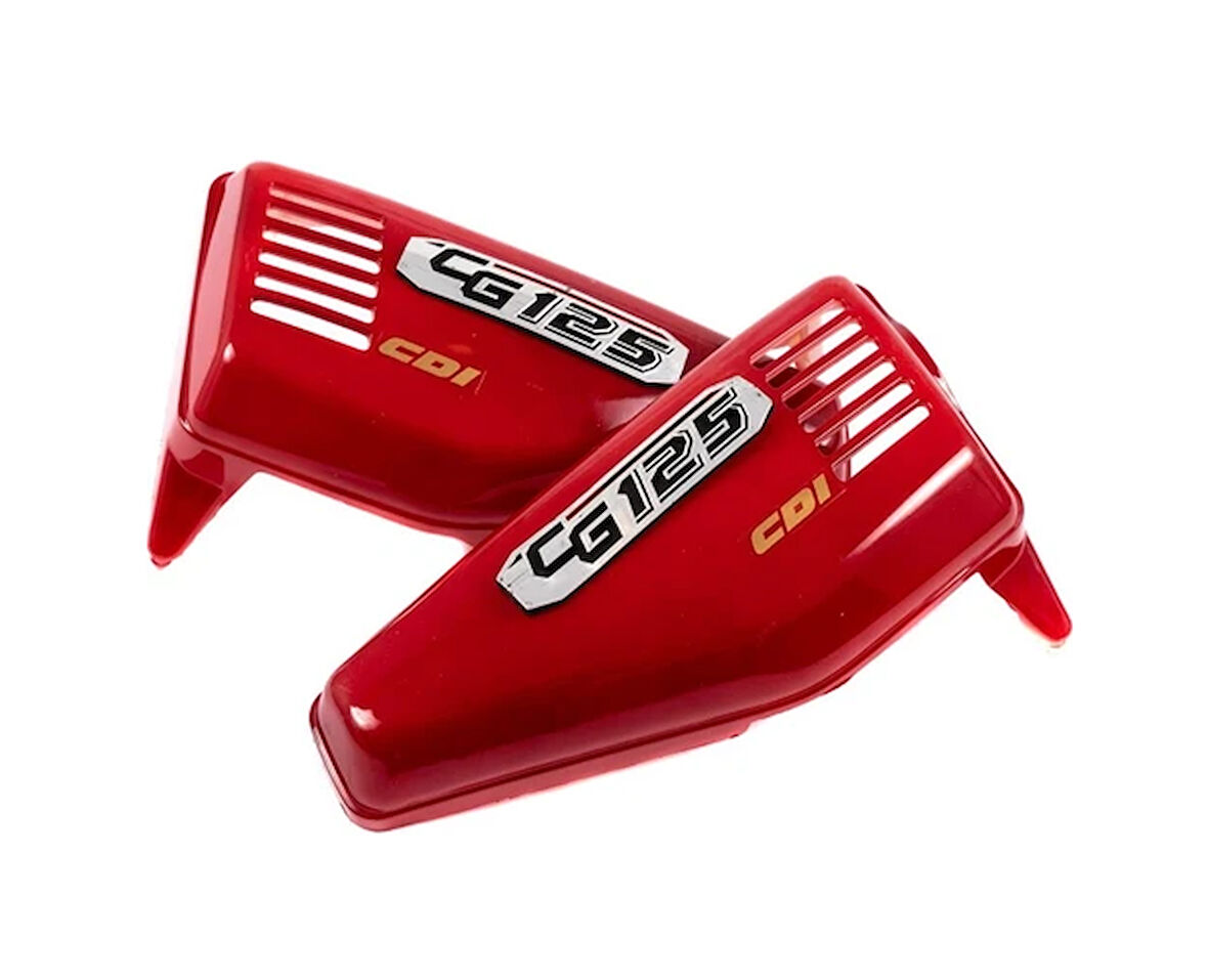HSGL Motosiklet CG Yan Kapak Takımı Kırmızı Parlak Renk  Sağ  Sol Kapak Seti  CG 125 / CG 150 Uyumlu