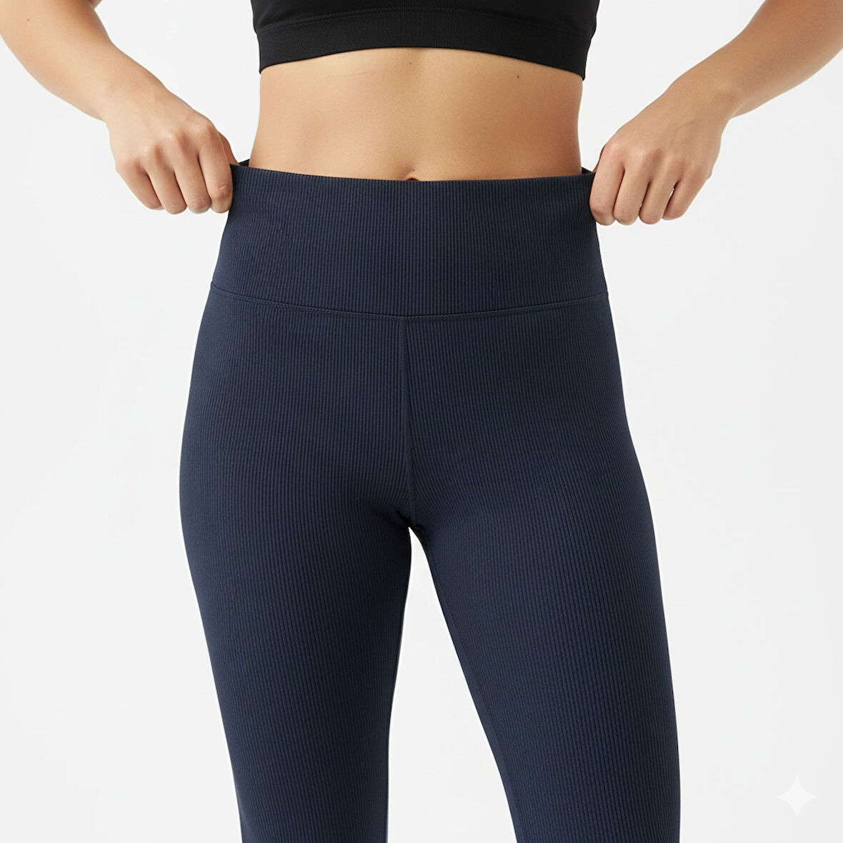 Kadın Yüksek Bel Fitilli Tayt – Esnek Kumaş Rahat Kalıp