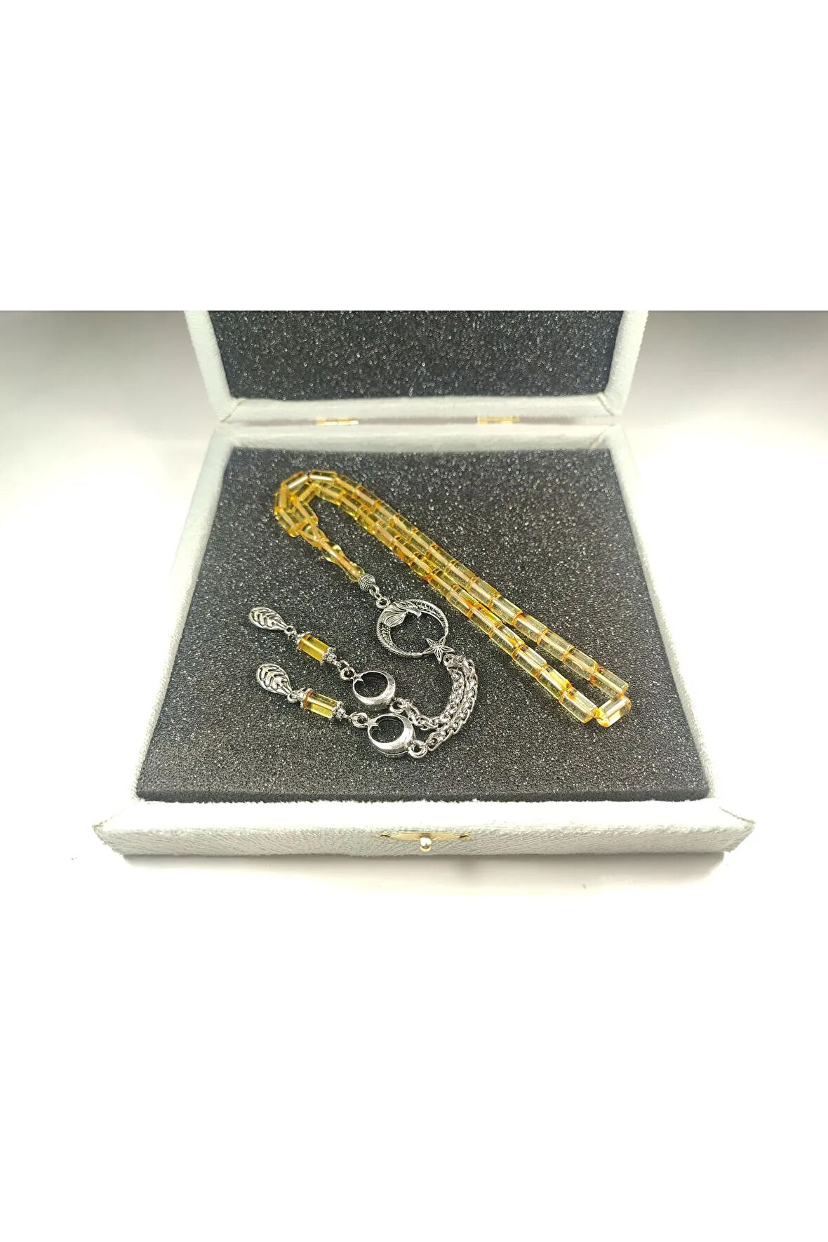 Gümüş Püsküllü Kadife Kutulu 15 Gr. Ok Gibi Litvanya Kaya Damla Sertifikalı 5956