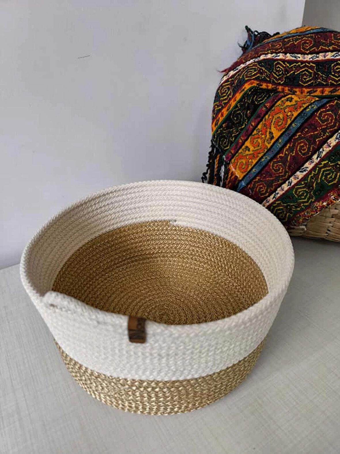 Gold El Yapımı Çok Amaçlı Düzenleyici Sepet /Banyo, Mutfak ,Çoçuk Odası / Meyve Sepeti /