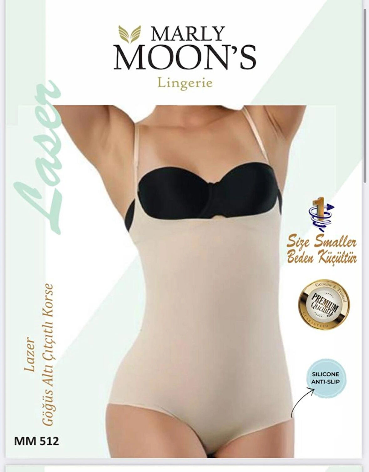 Bej Ince Askılı Slip Bady Korse – Lazer Kesim, Şekillendirici Tasarım Vücut Inceltici Etkili