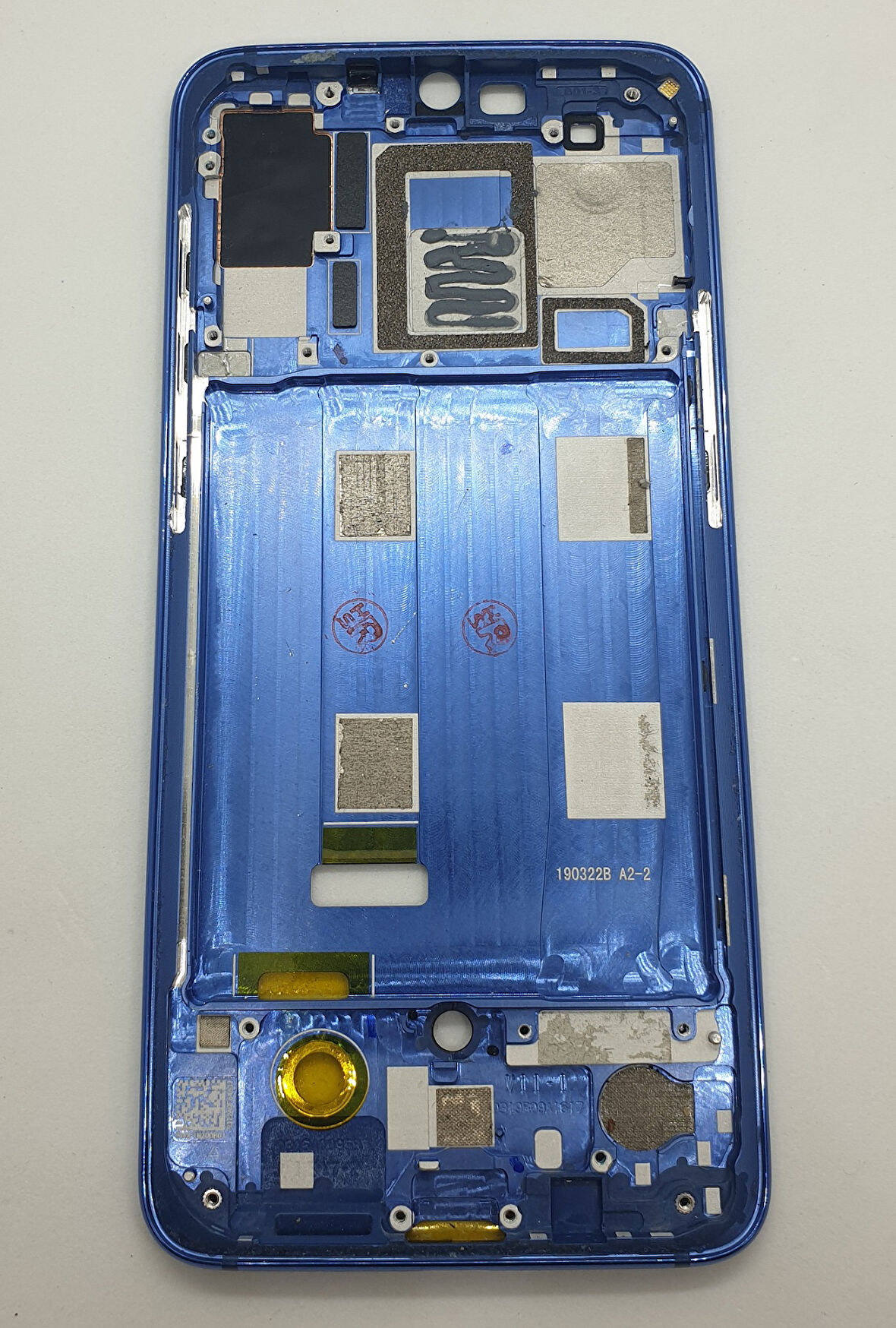 Ceporjin Xiaomi Mi 9 Orta Kasa Çerçeve Çıta Mavi Tuşsuz Çıkma Orijinal