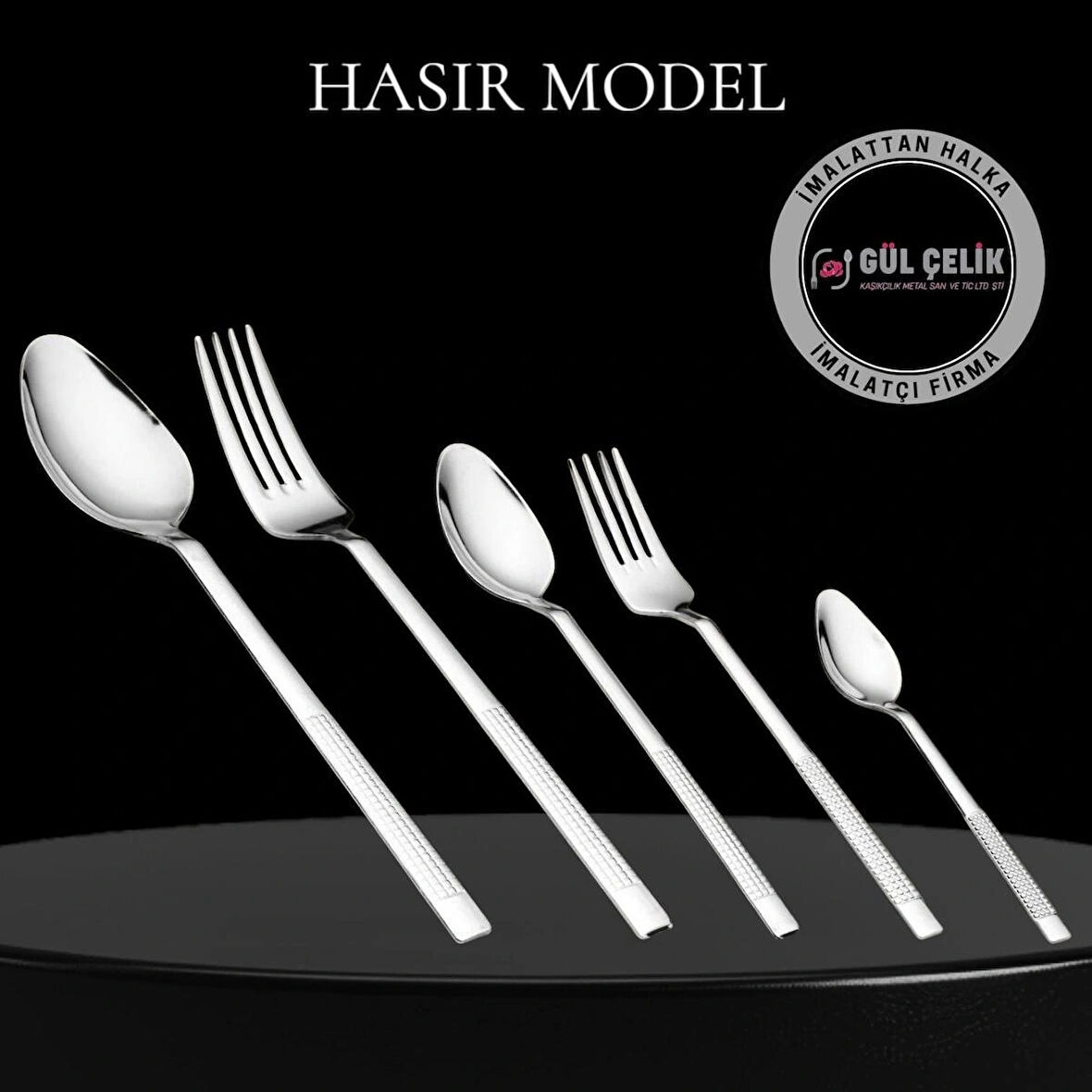 60 Parça 12 Kişilik Çatal Kaşık Seti Hasır Model 18/0 