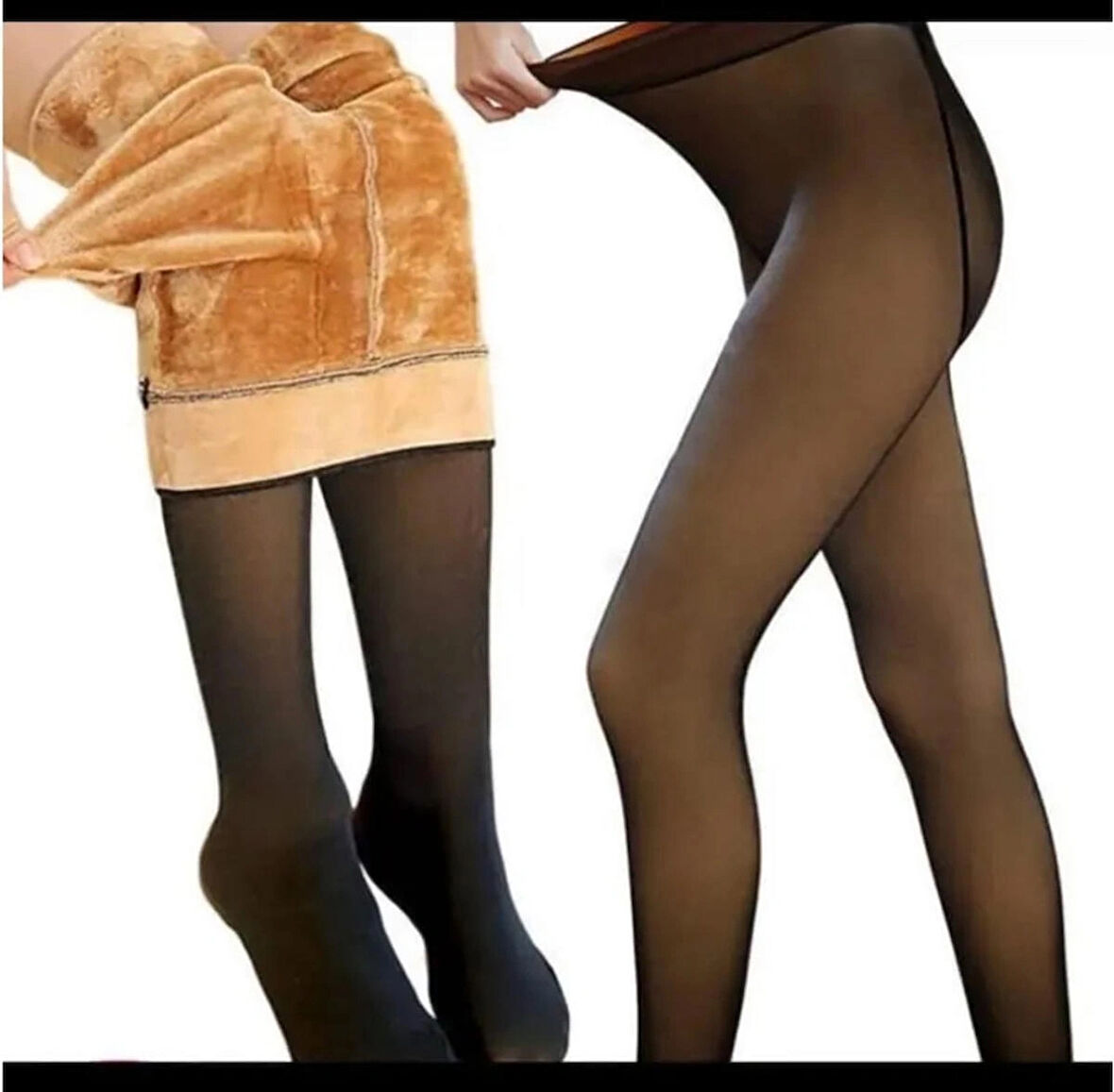 Termal Peluş İçlikli Külotlu Çorap - Kalın, Sıcak ve Konforlu Kış Koruyucusu