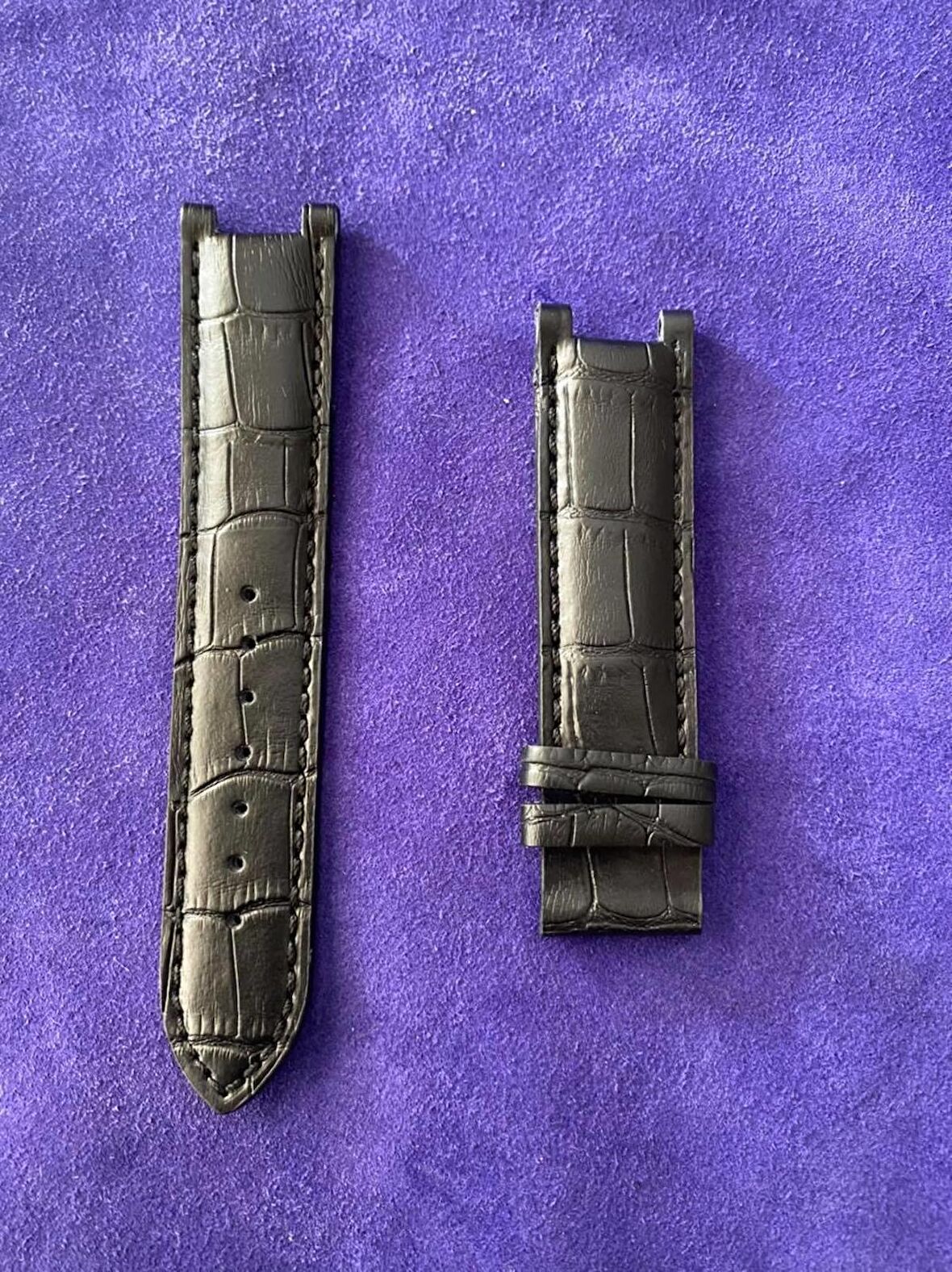 Gc Croco Baskı Deri Saat Kordonu 21mm Siyah - Gucci Uyumlu Saat Kordon