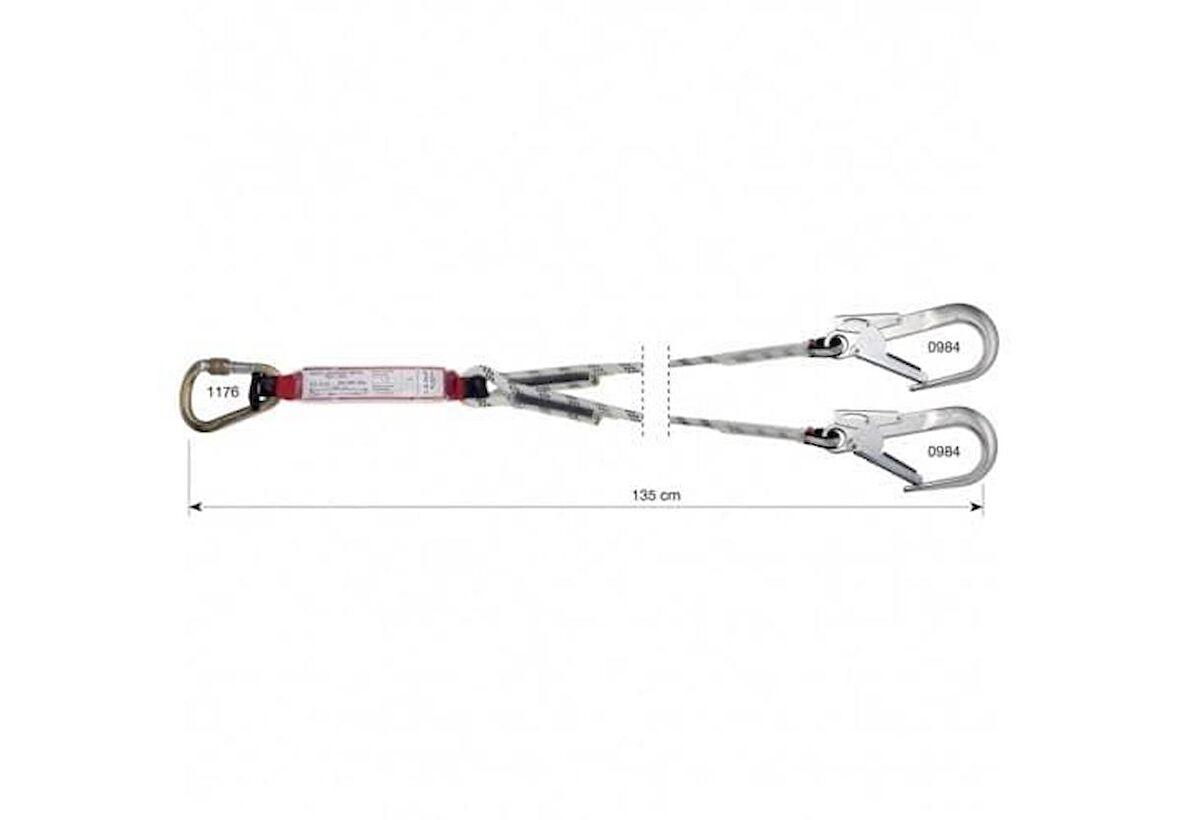 Camp Safety 5040202 Şok Emicili Çift Bacaklı Lanyard 135cm