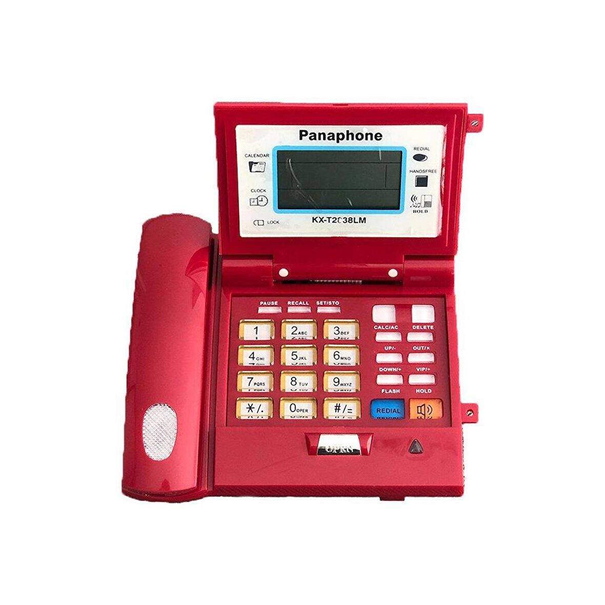 Panaphone KX-T2838LM Kapaklı Masaüstü Kablolu Ev Telefonu (Kırmızı)