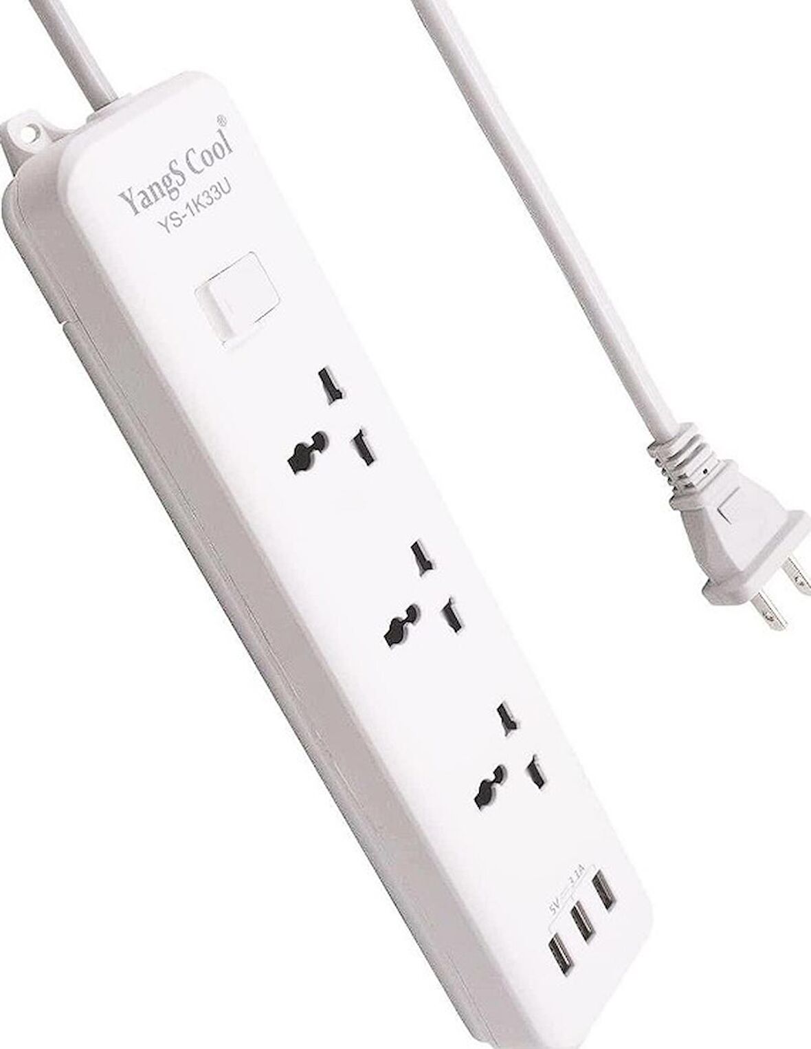 YangS Cool YS-1K33U Akım Korumalı 3 Usb 'li Grup Priz 2 Metre