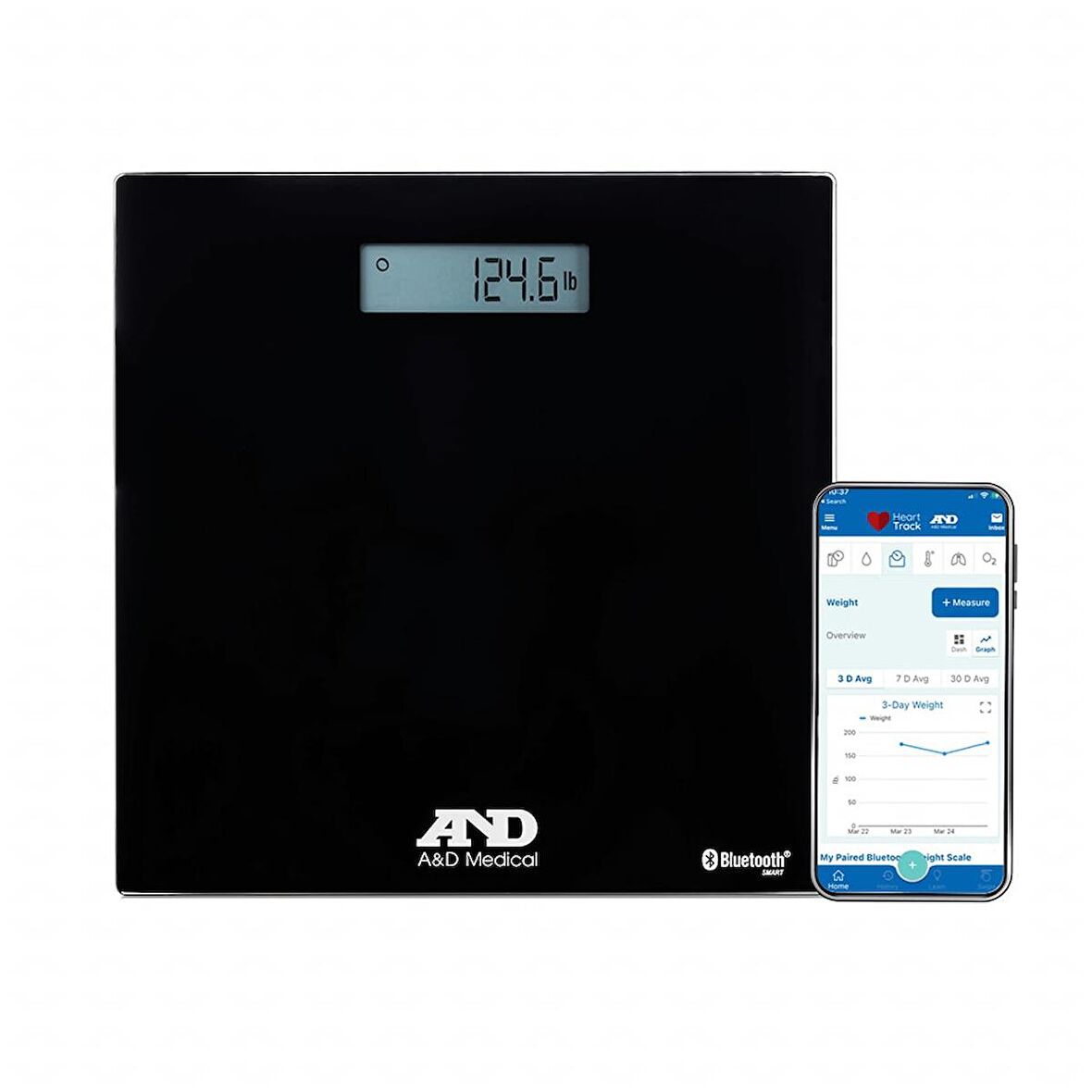 And Medical Akıllı Bluetooth Tartı Dijital Baskül 200kg UC-352BLE