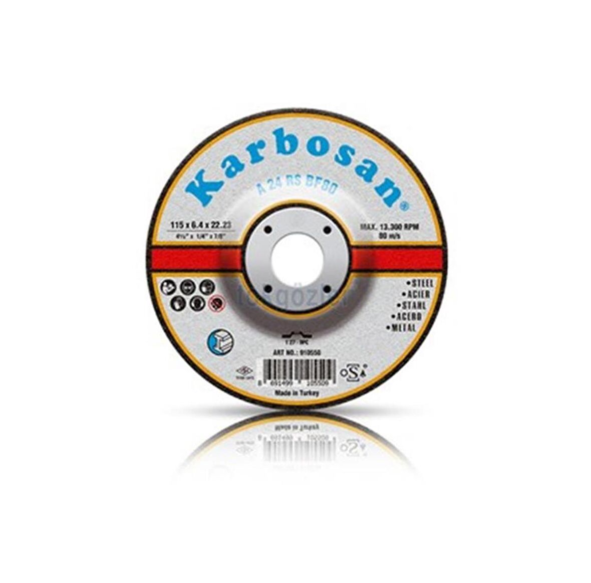 Karbosan Metal (Nk) Taşlama Taşı 180x6.4x22.23 mm (10lu Paket)