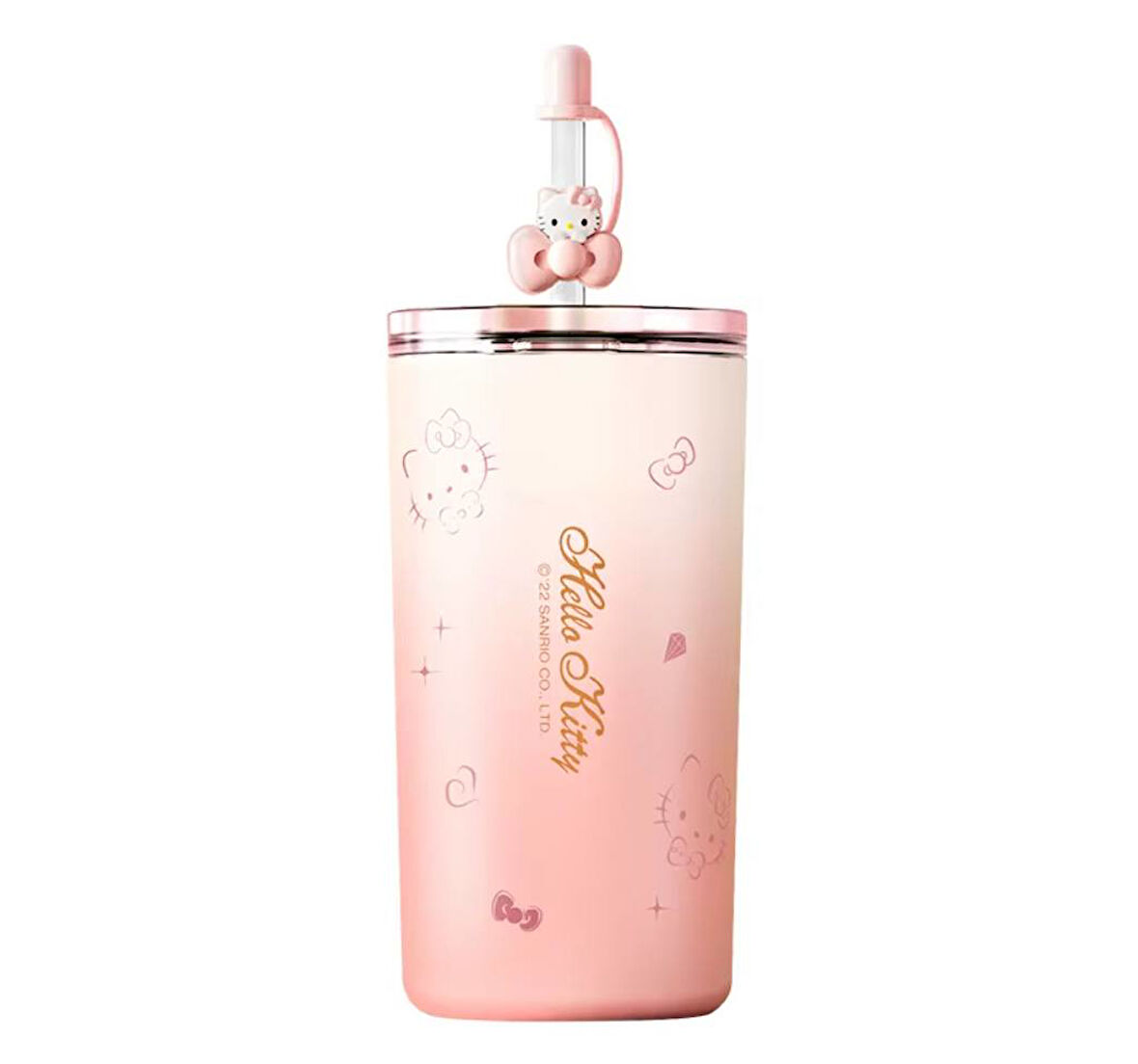 Hello Kitty 480ml Paslanmaz Çelik Pipetli Termos