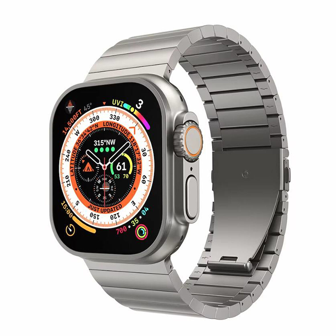Lululook Apple Watch Ultra Titanyum Saat Kordonu 49mm
