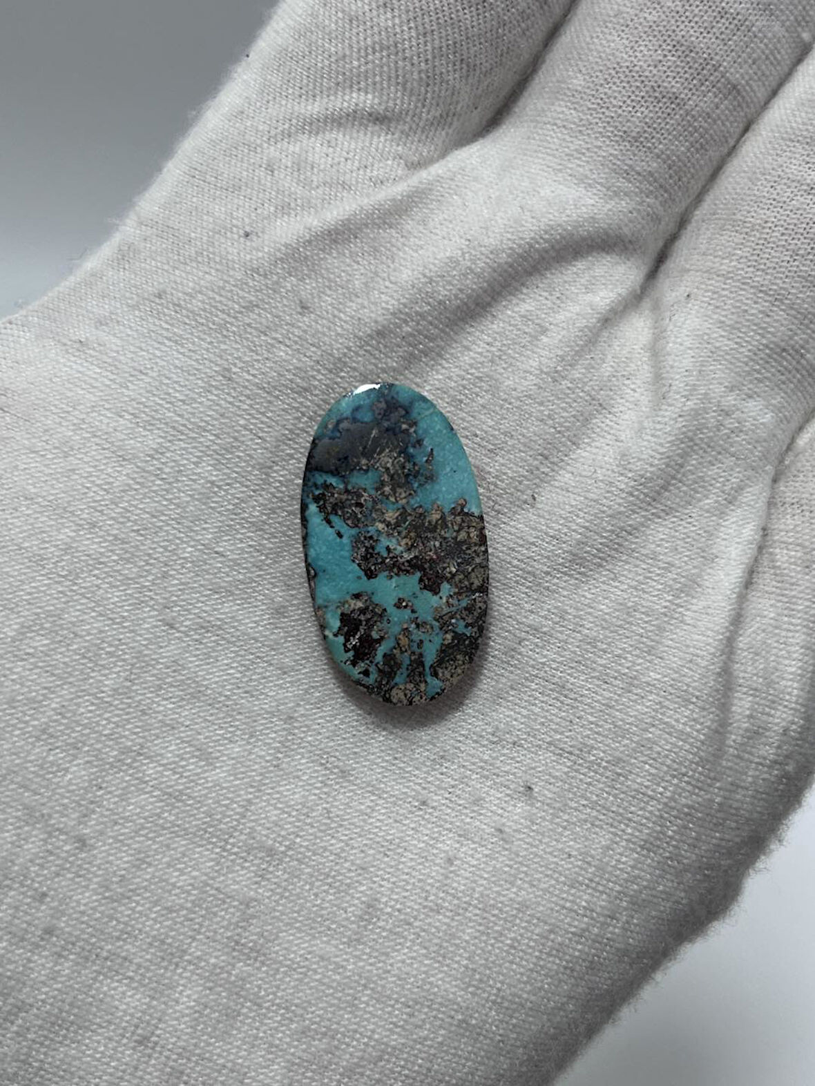 Okyanus Temalı Doğal Kabaşon Firuze Taşı 20,1 Karat - Turkuaz Taşı 4,02 Gram