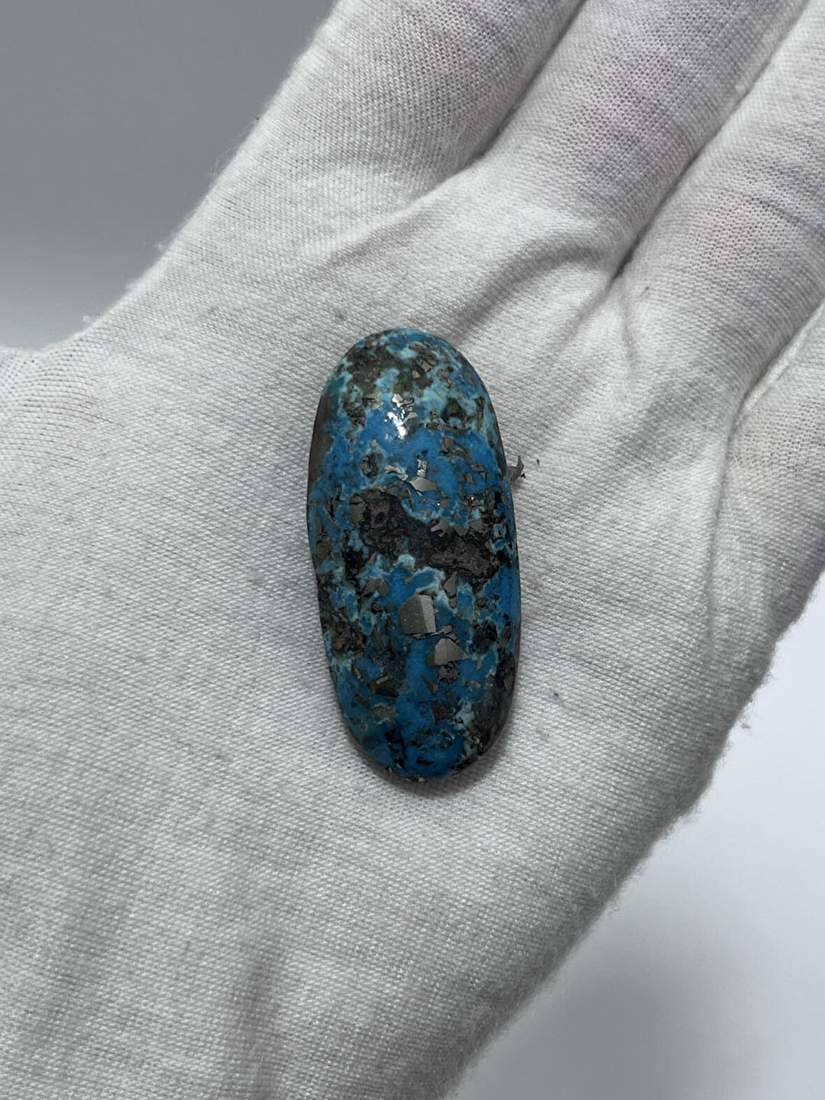 Okyanus Temalı Doğal Kabaşon Firuze Taşı 79,5 Karat - Turkuaz Taşı 15,91 Gram