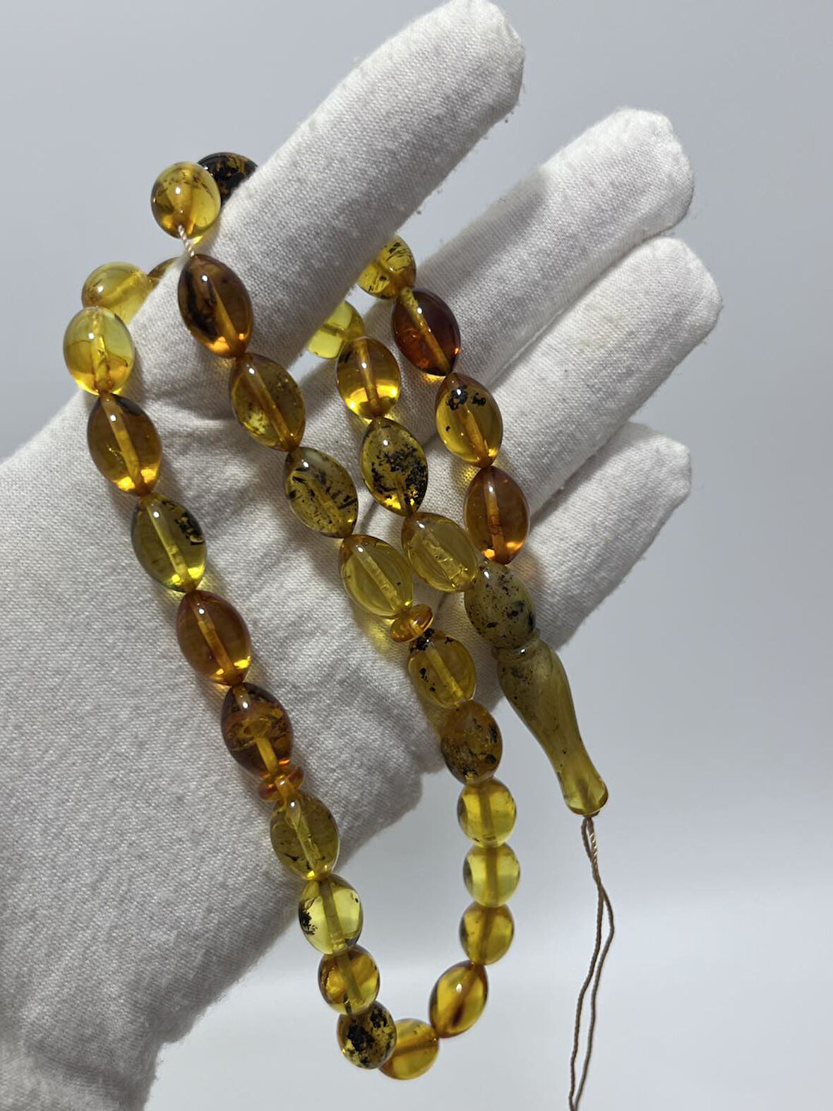 Doğal Kaya Damla Kehribar Tesbih 33lük 24,82 Gram