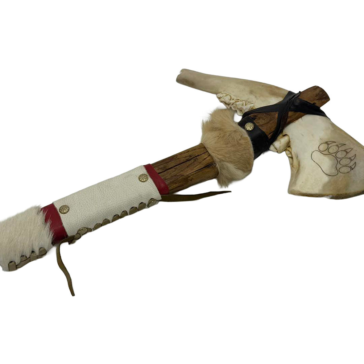 El Yapımı Kızılderili Doğal Kemik Balta 45cm (Model 5)