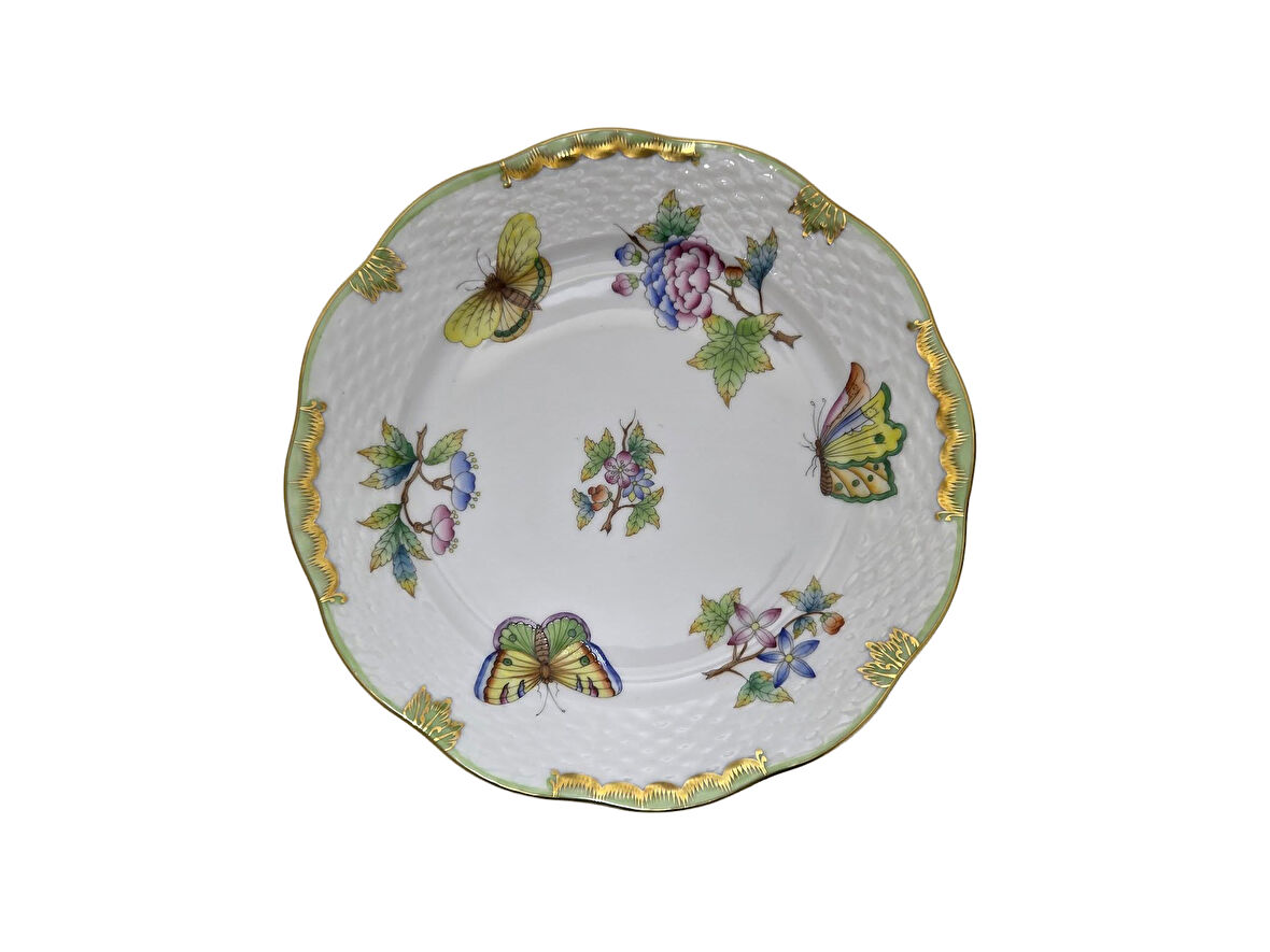 Herend 517 Kraliçe Victoria VBO El Boyama Porselen Tatlı Tabağı