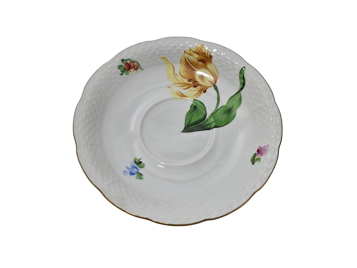 Herend 734 El Boyama Porselen Çay Fincan Tabağı (003)