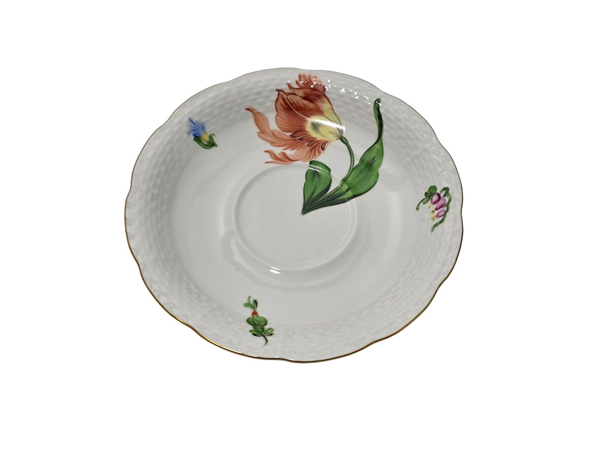 Herend 734 El Boyama Porselen Çay Fincan Tabağı (004)