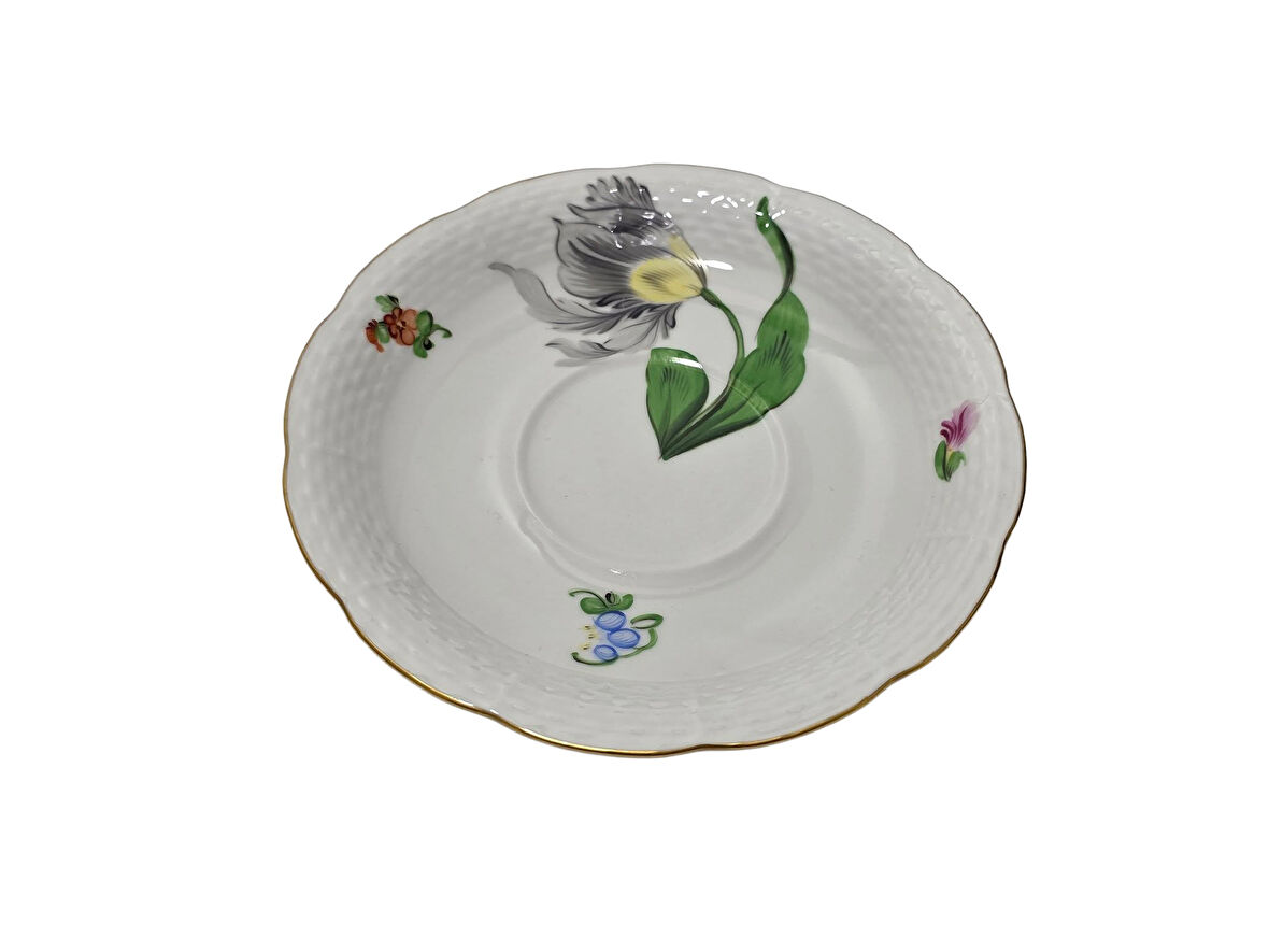 Herend 734 El Boyama Porselen Çay Fincan Tabağı (006)