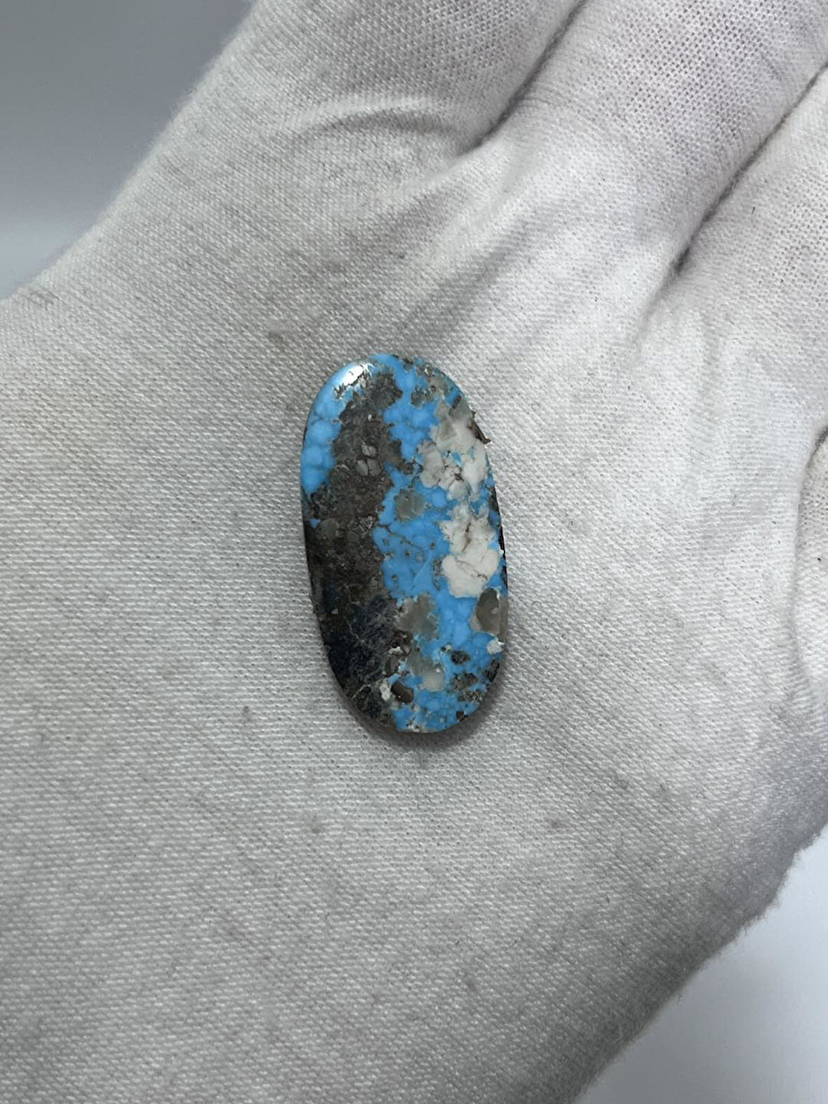 Okyanus Temalı Doğal Kabaşon Firuze Taşı 24,5 Karat - Turkuaz Taşı 4,93 Gram