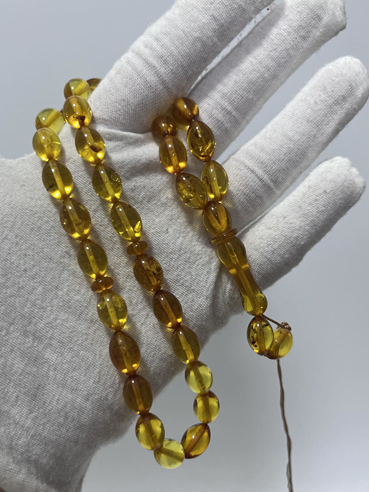 Doğal Kaya Damla Kehribar Tesbih 33lük 16,16 Gram