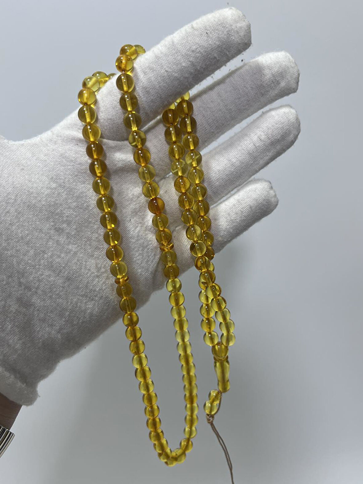 Doğal Kaya Damla Kehribar Tesbih 99luk 6,5mm 17,99 Gram