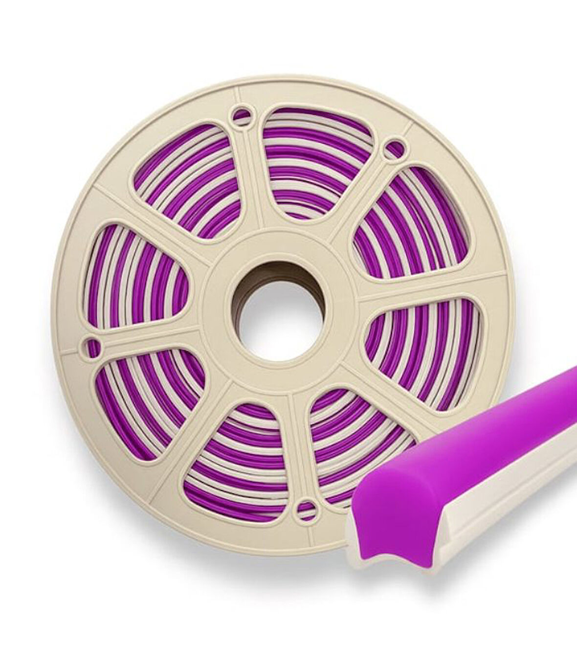 Neon Led Kılıfı 7mm 5 Metre Mor 