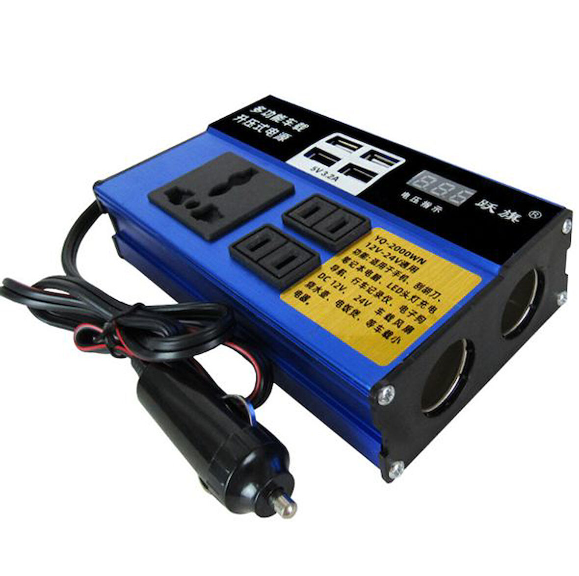 YQ-2000WN Araç Tipi Güç İnverteri 24V 220V 2000W